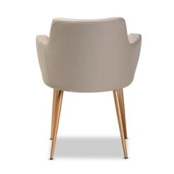 Baxton Studio Martine Transitional Faux Leather Upholstered Arm Chair With Metal Frame