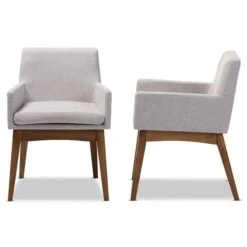 Baxton Studio Nexus Traditional Polyester Upholstered Arm Chair With Wood Frame - Set Of 2