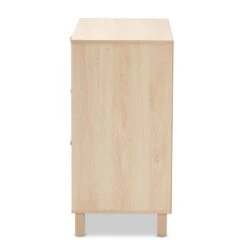 Baxton Studio Sebille Light Brown 3-Drawer Standard Chest