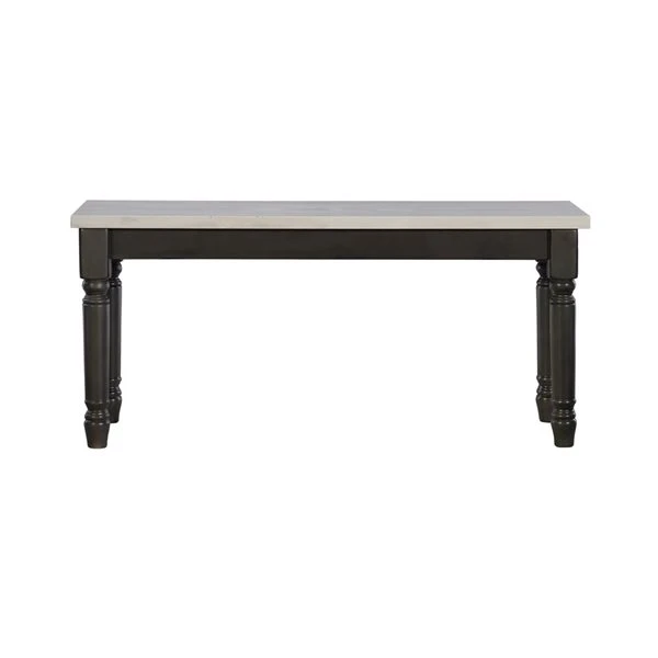 Linon Home Décor Weston Smokey White Rectangular Dining Bench 5 Linon Home Décor Weston Smokey White Rectangular Dining Bench - Image 3