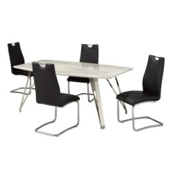 Brassex Meredith 5-Piece Dining Set - Black