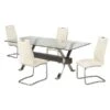 Brassex Jerome 5-Piece Dining Set - White