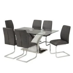 Brassex Fabiano 7-Piece Dining Set - Grey