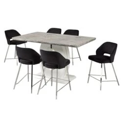 Brassex Fedra 7-Piece Counter Set - Black