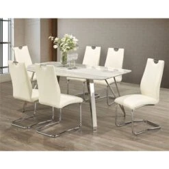Brassex Tavern 7-Piece Dining Set - White