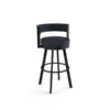 Amisco Industries Browser 26-in Swivel Counter Stool - Navy Blue Faux Leather/Black Metal