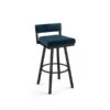 Amisco Industries Travis 30-in Swivel Bar Stool - Dark Blue Velvet /Black Metal -Rona shop 332011271 MainImage 001 l