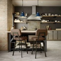 Amisco Industries Clarkson 30-in Swivel Bar Stool - Brown Faux Leather/Dark Grey Metal -Rona shop 332011352 AlternateImage4 l