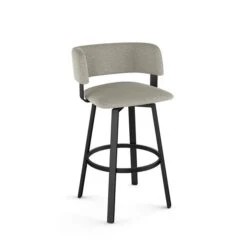 Amisco Industries Stinson 26-in Swivel Counter Stool - Light BeigeandGrey Bouclé /Black Metal -Rona shop 332011404 MainImage 001 l