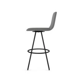 Amisco Industries Dagmar 30-in Swivel Bar Stool - Grey Woven Fabric/Black Metal