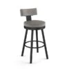 Amisco Industries Morgan 30-in Swivel Bar Stool - Silver Grey Polyester/Black Metal