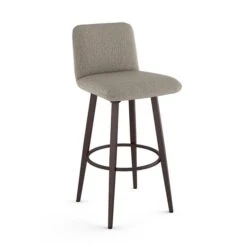 Amisco Industries Betty 26-in Swivel Counter Stool - BeigeandBrown Woven /Dark Brown Metal