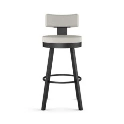 Amisco Industries Morgan 26-in Swivel Counter Stool - Light Grey Polyurethane/Black Metal -Rona shop 332011608 AlternateImage1 l