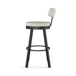 Amisco Industries Morgan 26-in Swivel Counter Stool - Light Grey Polyurethane/Black Metal -Rona shop 332011608 AlternateImage2 l