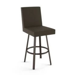 Amisco Industries Hartman 26-in Swivel Counter Stool - Dark Brown Grey/Dark Brown Metal