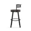 Amisco Industries Vector 30-in Swivel Bar Stool - Dark Grey Distressed Wood/Black Metal