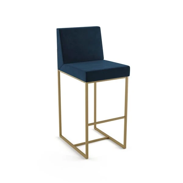 Amisco Industries Derry 26-in Counter Stool - Dark Blue Velvet /Golden Metal 3 Amisco Industries Derry 26-in Counter Stool - Dark Blue Velvet /Golden Metal