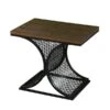 HomeRoots 19-in Black And Brown Manufactured Wood And Iron Rectangular End Table