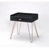 HomeRoots 24-in Gold And Black Modern Rectangular End Table With Drawer -Rona shop 332011921 AlternateImage2 l