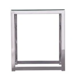 HomeRoots 22-in Chrome Glass And Iron Square End Table 9 HomeRoots 22-in Chrome Glass And Iron Square End Table -Rona shop 332012028 AlternateImage3 l