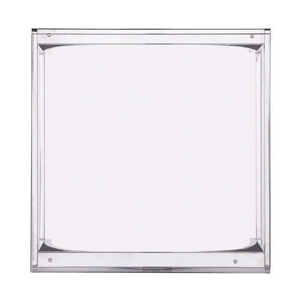 HomeRoots 22-in Chrome Glass And Iron Square End Table 4 HomeRoots 22-in Chrome Glass And Iron Square End Table - Image 2