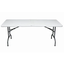 GSC Technologies Folding Table - White - Plastic Top - 72-in L X 30-in H