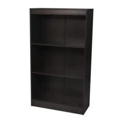 Uberhaus 3-Shelf Bookcase - Melamine - 27 X 12 X 48-in - Brown-Black